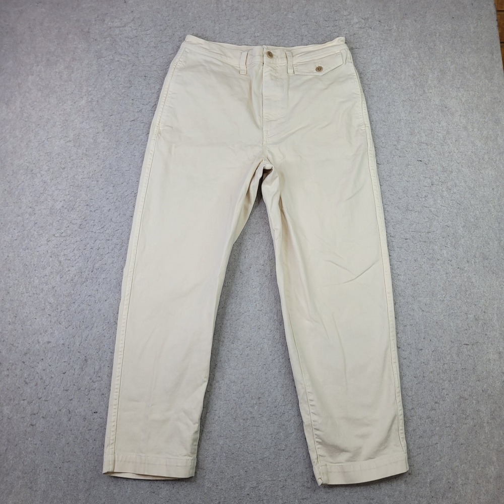 Madewell Pants Women's 29 Beige Chino Stretch Flap Pockets Tapered Leg